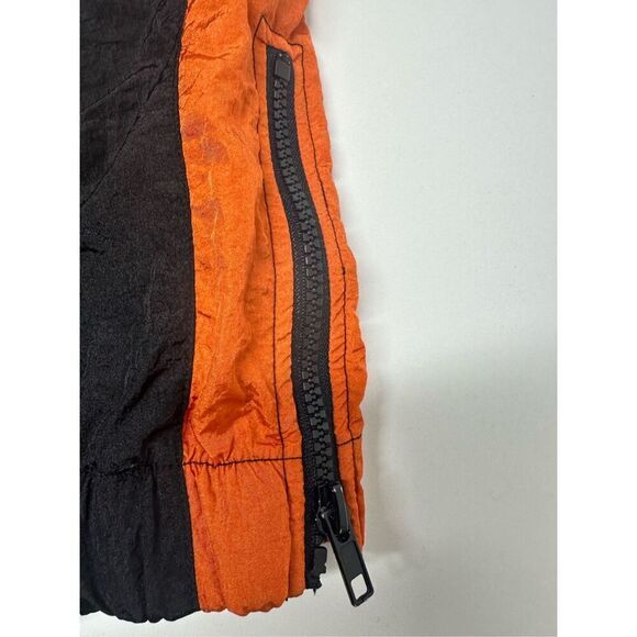 Forever 21 Pony Women's Windbreaker Pants Size L Black Orange Blue Y2K Notes - Picture 7 of 14